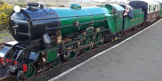 Hank on the Southern Maid, Romney Hythe & Dymchurch Miniature Railway